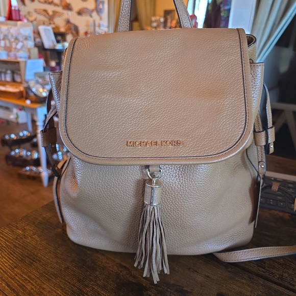 Michael Kors Brown Leather Tassel Backpack main image 4
